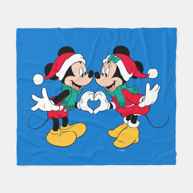 Mickey & Minnie | Christmas Love Fleece Blanket (Front (Horizontal))