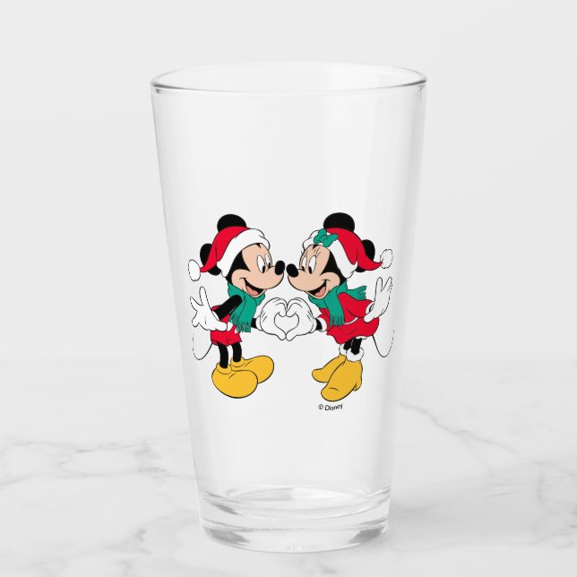 Mickey & Minnie | Christmas Love Glass (Front)