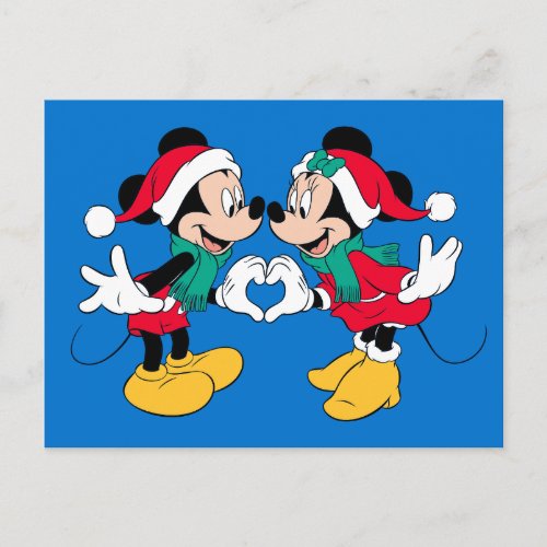 Mickey  Minnie  Christmas Love Holiday Postcard