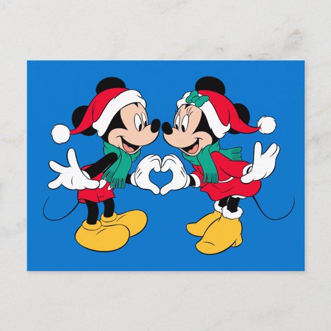 Mickey & Minnie | Christmas Love Holiday Postcard (Front)