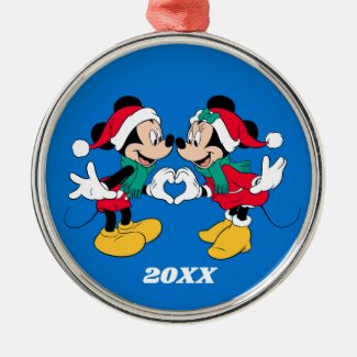 Mickey & Minnie | Christmas Love Metal Ornament