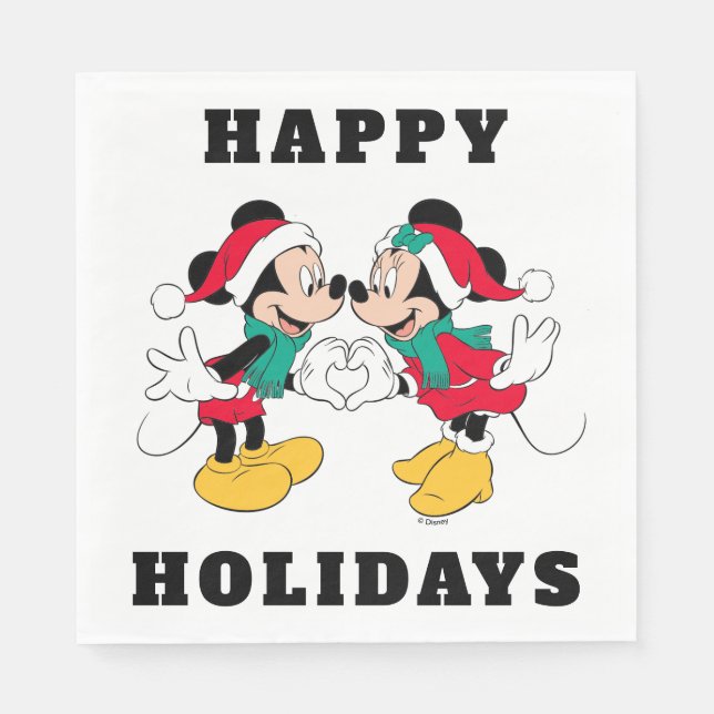 Mickey & Minnie | Christmas Love Napkins (Front)