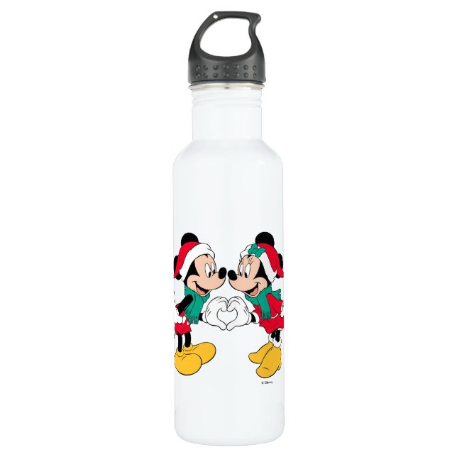 Mickey & Minnie | Christmas Love Stainless Steel Water Bottle (Front)