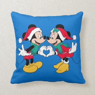 Mickey & Minnie Christmas Love Throw Pillow