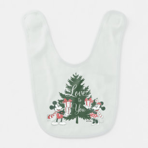Mickey & Minnie Christmas Love to You Baby Bib