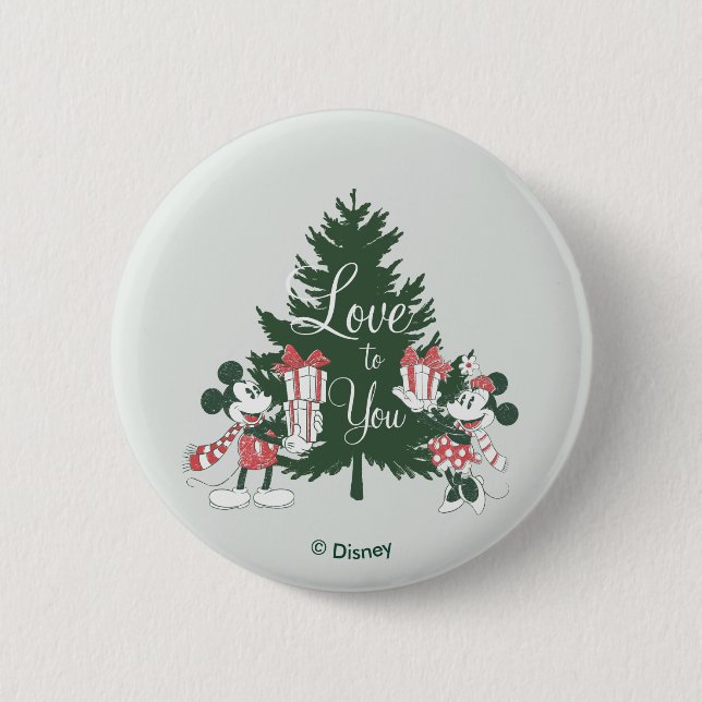 Mickey & Minnie | Christmas Love to You Button (Front)