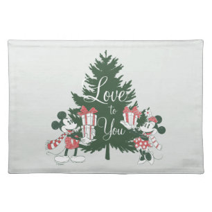 Mickey & Minnie Christmas Love to You Cloth Placemat