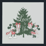 Mickey & Minnie | Christmas Love to You Faux Canvas Print<br><div class="desc">Celebrate the holiday and your love of Disney with this cute graphic featuring Mickey and Minnie exchanging gifts under the Christmas tree.</div>