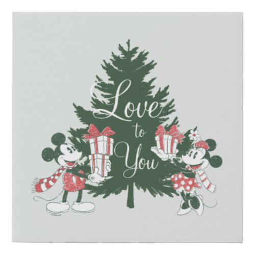 Mickey  Minnie  Christmas Love to You Faux Canvas Print