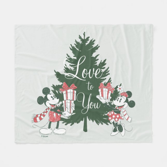 Mickey & Minnie | Christmas Love to You Fleece Blanket (Front (Horizontal))