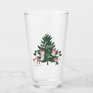 Mickey & Minnie Christmas Love to You Glass