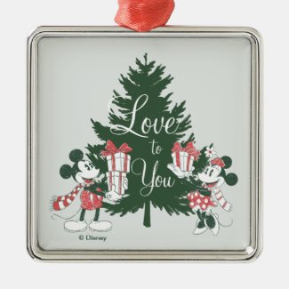 Mickey & Minnie | Christmas Love to You Metal Ornament