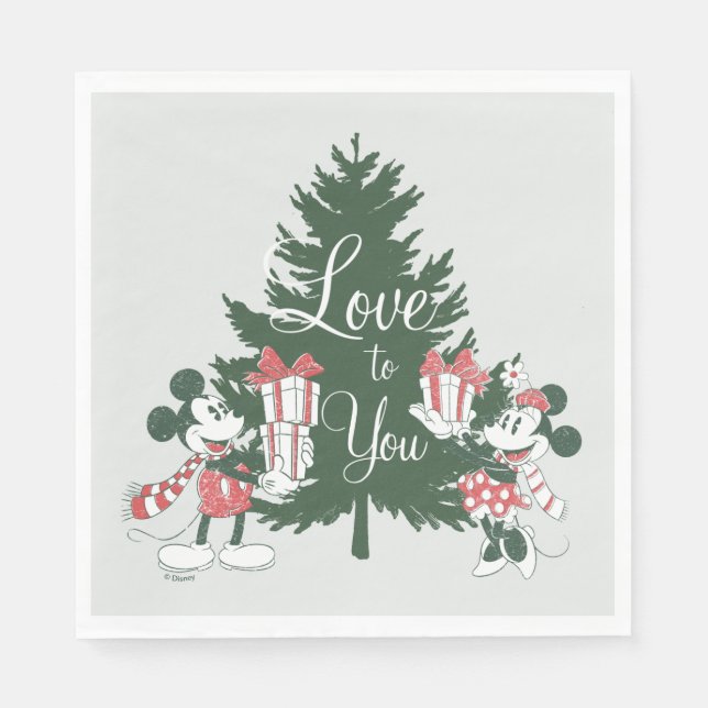 Mickey & Minnie | Christmas Love to You Napkins (Front)