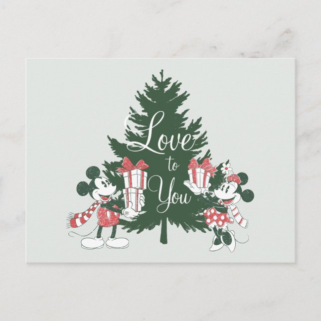 Mickey & Minnie | Christmas Love to You Postcard (Front)