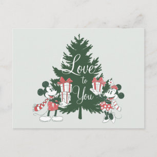 Mickey & Minnie   Christmas Love to You Postcard