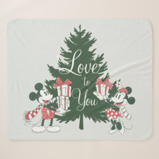 Mickey & Minnie | Christmas Love to You Sherpa Blanket