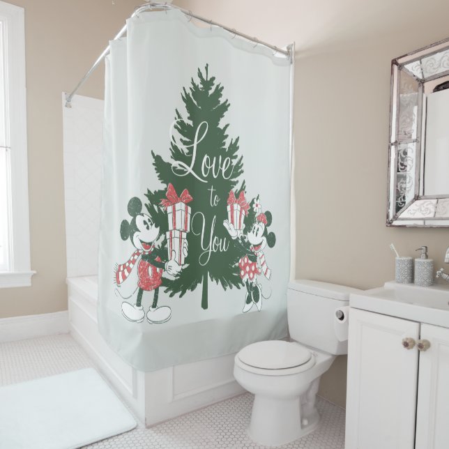 Mickey & Minnie | Christmas Love to You Shower Curtain (In Situ)