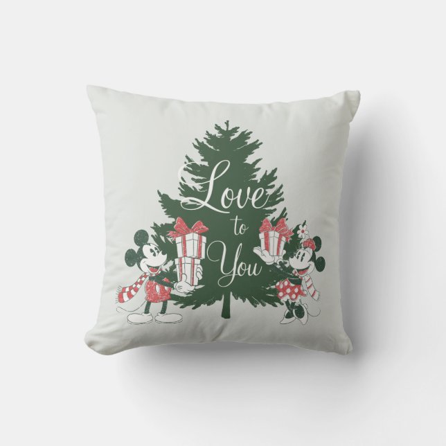 Mickey & Minnie | Christmas Love to You Throw Pillow (Front)