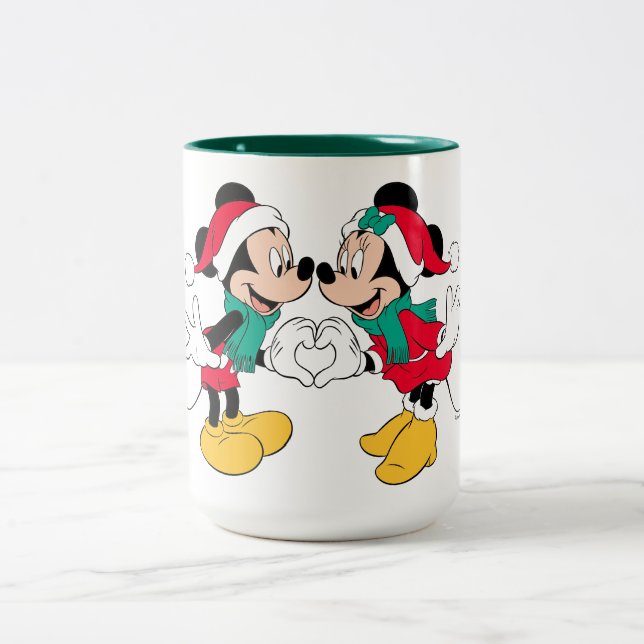 Mickey & Minnie | Christmas Love Two-Tone Coffee Mug (Center)