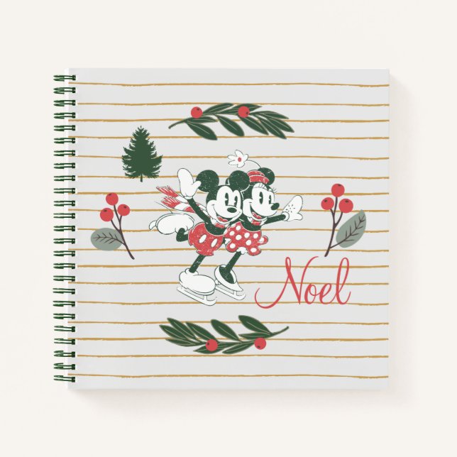 Mickey & Minnie | Christmas Skating Noel Notebook (Front)