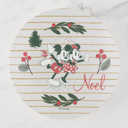 Mickey  Minnie  Christmas Skating Noel Trinket Tray