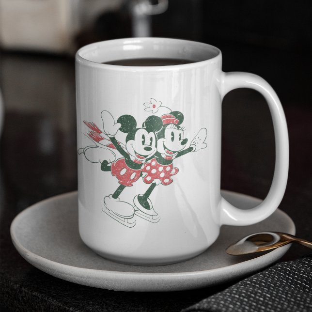 Mickey & Minnie | Christmas Skating Noel Two-Tone Coffee Mug (Creator Uploaded)