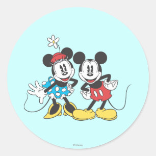 Mickey & Minnie   Classic Pair Round Sticker