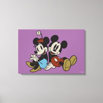 Mickey & Minnie | Classic Pair Sitting Canvas Print by MickeyAndFriends at Zazzle