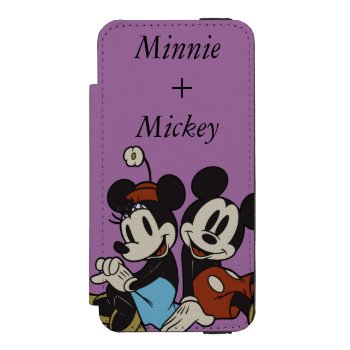 Mickey & Minnie | Classic Pair Sitting Wallet Case For Iphone Se/5/5s by MickeyAndFriends at Zazzle