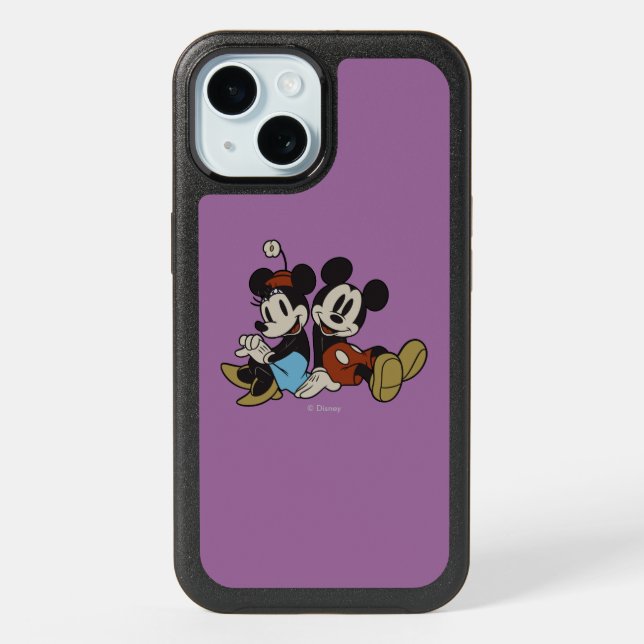 Mickey & Minnie | Classic Pair Sitting iPhone 15 Case (Back)