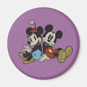 Mickey & Minnie Classic Pair Sitting Magnet