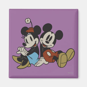 Mickey & Minnie Classic Pair Sitting Magnet