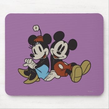 Mickey & Minnie | Classic Pair Sitting Mouse Pad by MickeyAndFriends at Zazzle