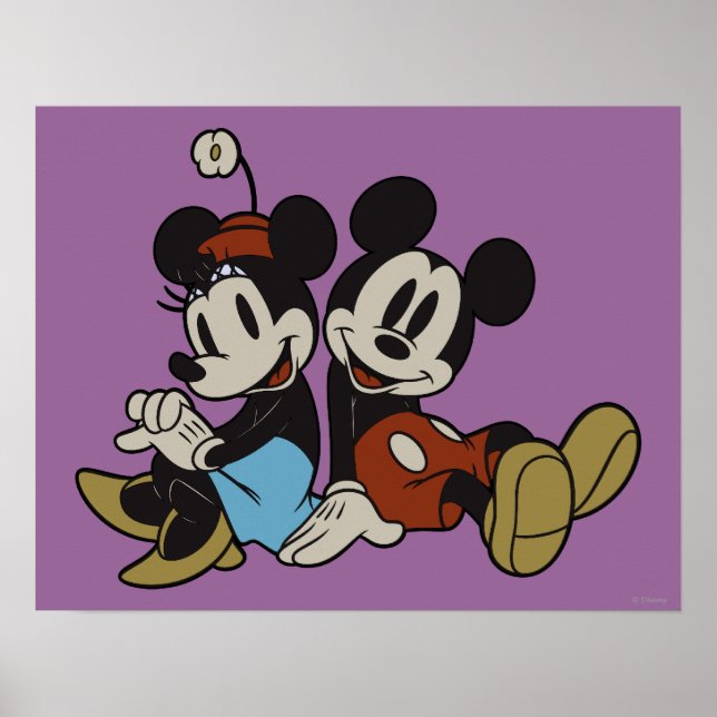 Mickey & Minnie | Classic Pair Sitting Poster (Front)