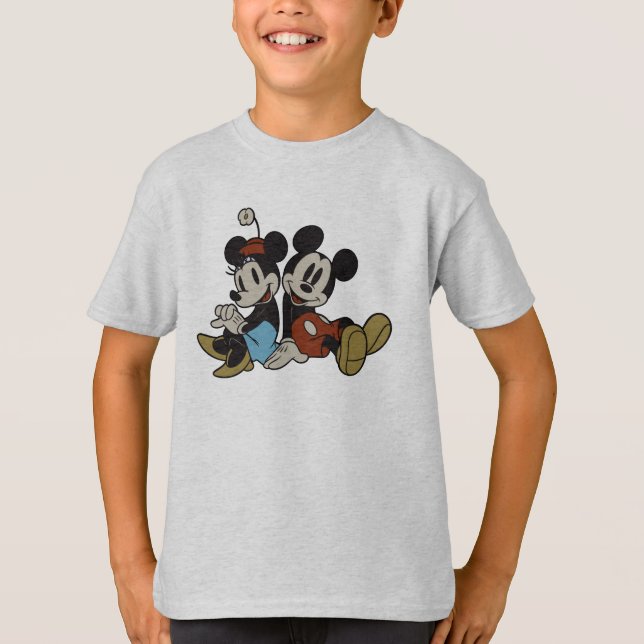 Mickey & Minnie | Classic Pair Sitting T-Shirt (Front)