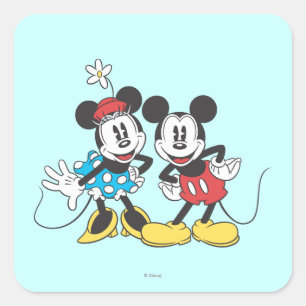 Mickey & Minnie   Classic Pair Square Sticker