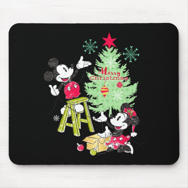 Mickey Minnie Clic Christmas Tree  Mouse Pad (Front)