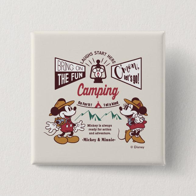 Mickey & Minnie | C'mon Let's Go! Button (Front)