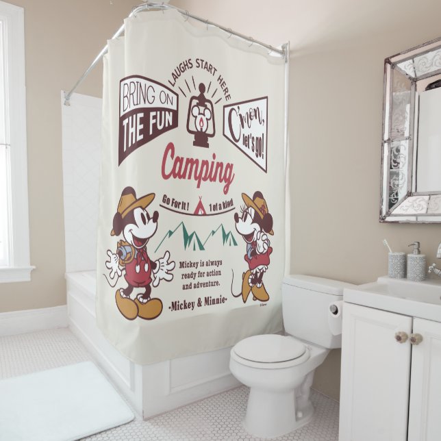 Mickey & Minnie | C'mon Let's Go! Shower Curtain (In Situ)