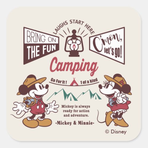 Mickey  Minnie  Cmon Lets Go Square Sticker