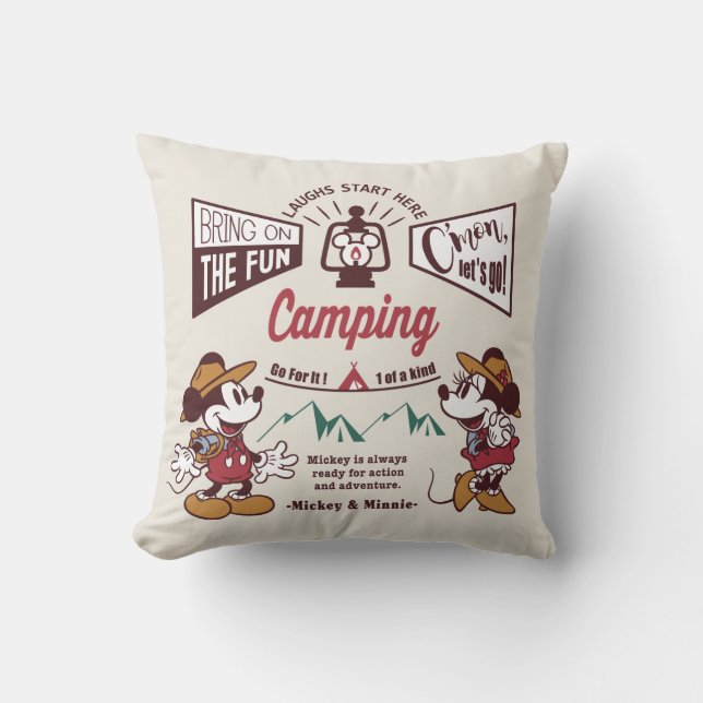 Mickey & Minnie | C'mon Let's Go! Throw Pillow (Front)