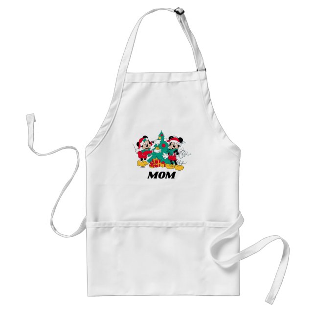 Mickey & Minnie | Decorate the Christmas Tree Adult Apron (Front)