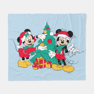 Mickey & Minnie | Decorate the Christmas Tree Fleece Blanket