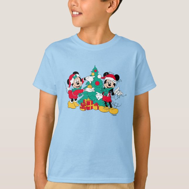 Mickey & Minnie | Decorate the Christmas Tree T-Shirt (Front)