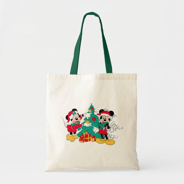 Mickey & Minnie | Decorate the Christmas Tree Tote Bag (Front)