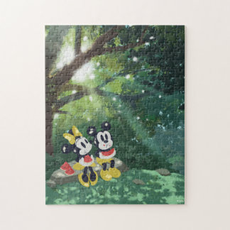 Mickey & Minnie Eating Watermelon in the Woods Jigsaw Puzzle
