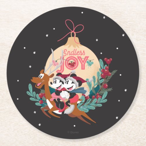 Mickey  Minnie  Endless Joy Round Paper Coaster