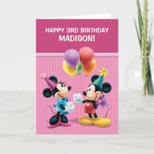 Mickey & Minnie   Folded Birthday Card