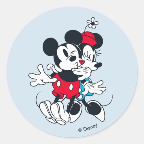 Mickey  Minnie  Forever Love Classic Round Sticker