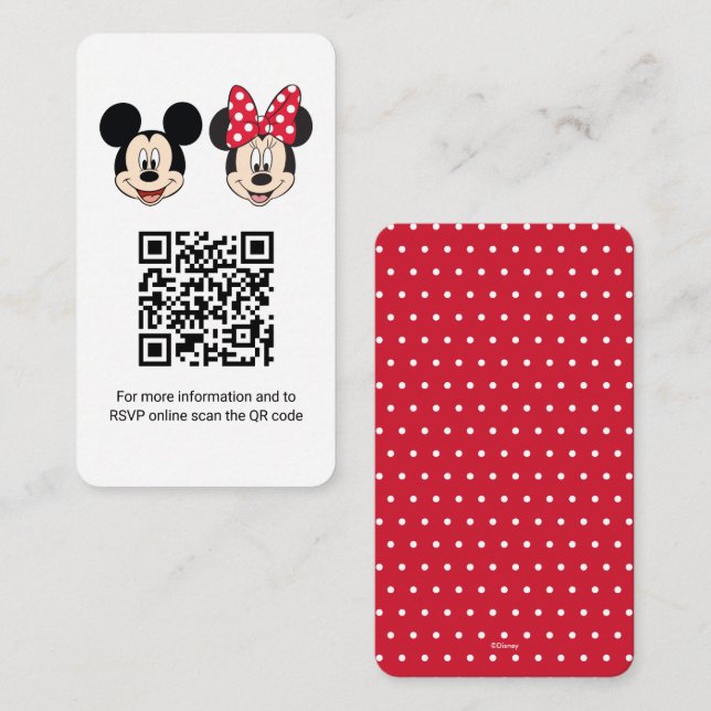 Mickey & Minnie | Gender Reveal Gift Registry Enclosure Card (Front/Back)